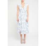 Robe longue fleurie ciel et blanc