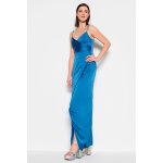 Robe longue indigo