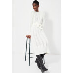 Robe longue en maille avec ceinture