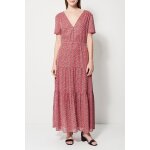 Robe longue rouge et bleu marine