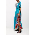 Robe longue turquoise
