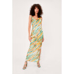 Robe longue vert et cru