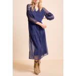 Robe longue volante bleu marine - one step femme