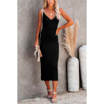 Robe midi en laine noir