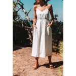 Robe midi en lin blanc
