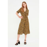 Robe midi motifs lopard