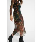 Robe midi noir et camel