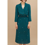 Robe midi vert et blanc - icode