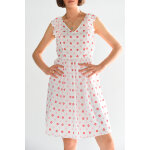 Robe patineuse blanc et rouge