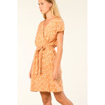 Robe patineuse lancel orange et cru