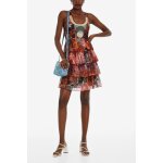 Robe patineuse marron et orange