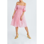 Robe patineuse rose et blanc