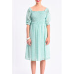 Robe patineuse vert clair et blanc