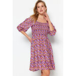 Robe patineuse violet et orange