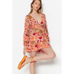 Robe de plage ecru et kaki