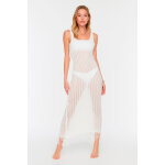 Robe de plage longue en maille ajour�e