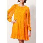 Robe plisse raissa moutarde