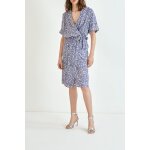 Robe portefeuille charly indigo et cru