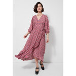 Robe portefeuille longue avec volants