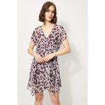 Robe portefeuille mauve et noir