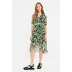 Robe portefeuille motifs palmiers