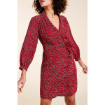 Robe portefeuille rouge et noir