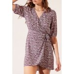 Robe portefeuille tesa blanc cassé et fuchsia Robe portefeuille tesa blanc cassé et fuchsia