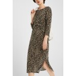 Robe pull beige chin� et noir