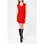 Robe pull en soie rouge