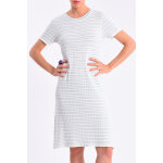 Robe t - shirt ecru et bleu clair