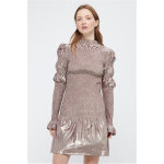 Robe taille basse m�tallis�e dor� rose