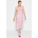 Robe trapze ecru et mauve