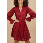Robe volante en broderie anglaise - rouge - icode
