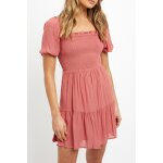 Robe volante gauze framboise