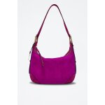 Sac port paule en cuir fuchsia