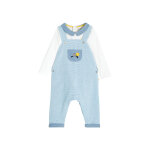 Salopette et t - shirt ciel et cru - obabi