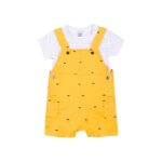 Salopette et t - shirt jaune et blanc - absorba