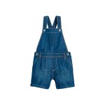 Salopette - short en jean bleu marine