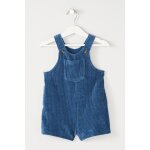 Salopette - short en velours bleu cobalt
