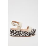 Sandales compenses beige et noir
