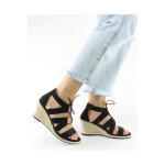 Sandales compenses en nubuck sephora manoukian - noir