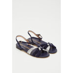 Sandales en cuir de mouton keana bleu nuit et argent� - stuart weitzman