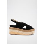 Sandales plateformes en nubuck marston - noir