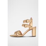 Sandales  talons en cuir de veau dor - ikks women