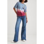 T - shirt bleu et rose
