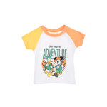 T - shirt en coton biologique mickey et donald disney - blanc et orange T - shirt en coton biologique mickey et donald disney - blanc et orange