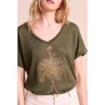 T - shirt en lin kaki - one step femme