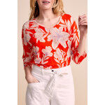 T - shirt en lin - orange sanguine - one step femme T - shirt en lin - orange sanguine - one step femme