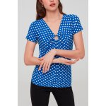 T - shirt  pois bleu roi