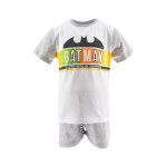 T - shirt et short batman la ligue des justiciers dc comics gris clair chiné et blanc T - shirt et short batman la ligue des justiciers dc comics gris clair chiné et blanc